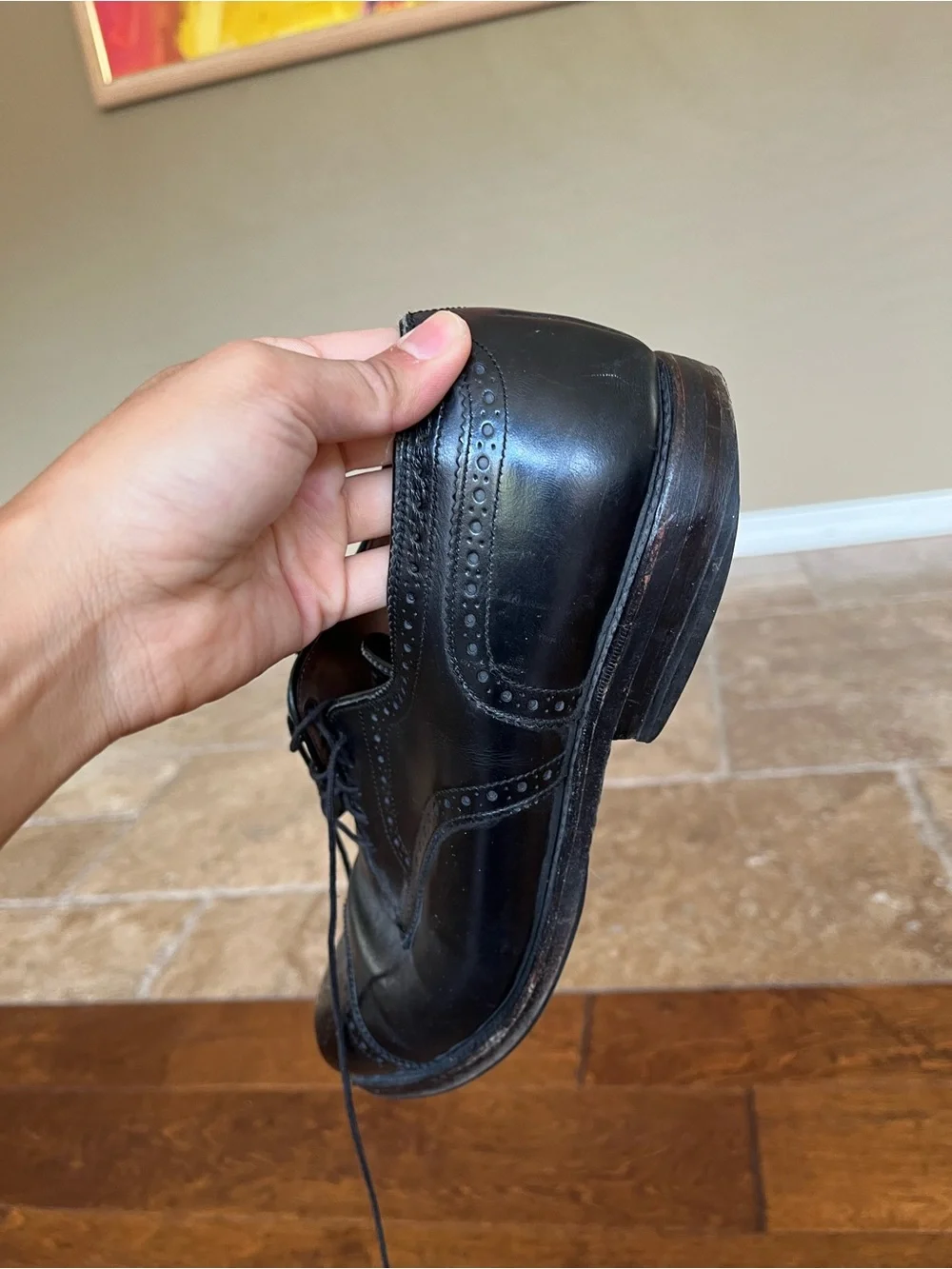 Classic Men's Black Leather Cap-Toe Oxfords